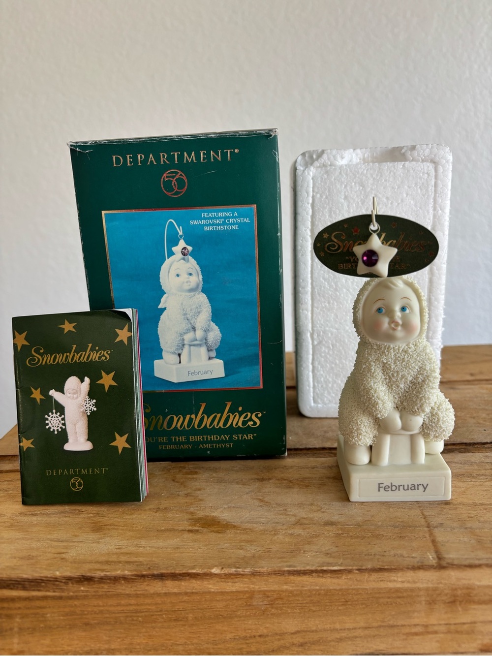 Dept 56 Snowbabies You're The Birthday Star February Amethyst Figurine NIB